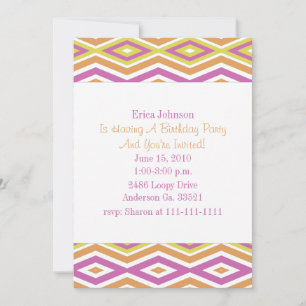 Convite de Festa com Impressão de Diamante Retrô