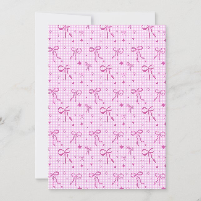 Convite de Festa com Laço Rosa (Frente)