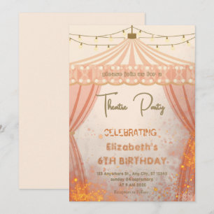 Convite de festa com letreiro de teatro – Convite