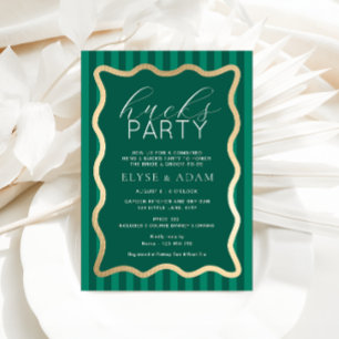 Convite de Festa com Listras Verdes Onduladas Huck