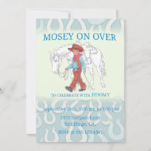 Convite de Festa Cowboy e Cavalo