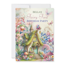 Convite de Festa da Floresta das Fadas da Flor Enc