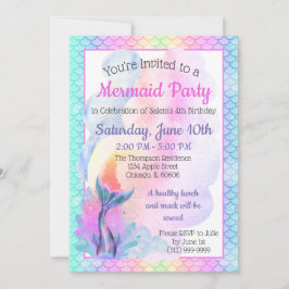 Convite de Festa da Sereia Arco-íris