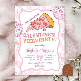 Convite de festa das meninas Galentine's retrô ros