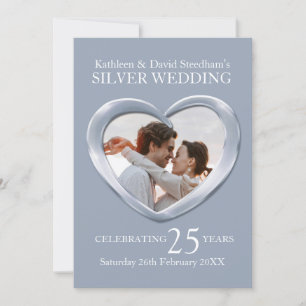Convite de festa de 25 anos de casamento com foto 