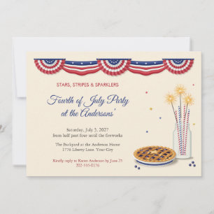 Convite de festa de 4 de julho Stars and Stripes