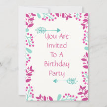 Convite de festa de aniversário