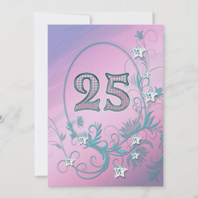 Convite de festa de aniversário 25 anos (Frente)