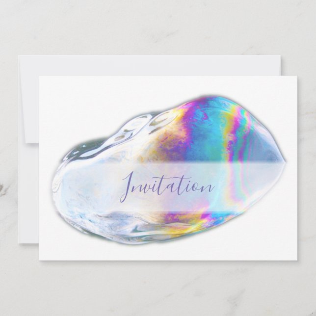 Convite de festa de aniversário com bolhas colorid (Frente)