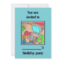 Convite de festa de aniversário #computer por dalD