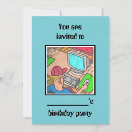 Convite de festa de aniversário #computer por dalD
