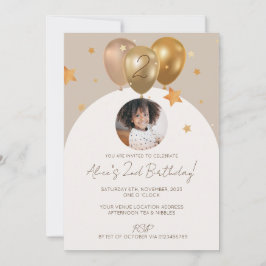 Convite de festa de aniversário da criança com fot