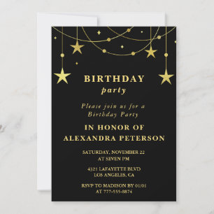 Convite de festa de aniversário de 18 anos preto c