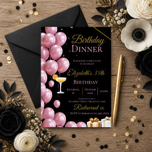 Convite de festa de aniversário de 35 anos dourado