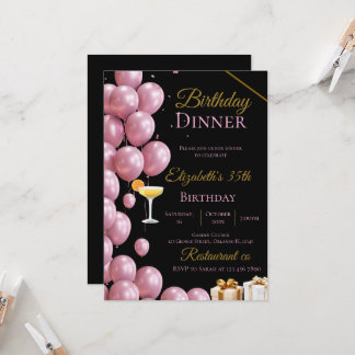 Convite de festa de aniversário de 35 anos dourado