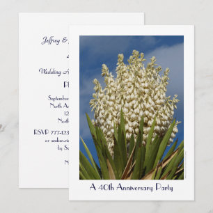 Convite de Festa de Aniversário de 40 Anos Flor de