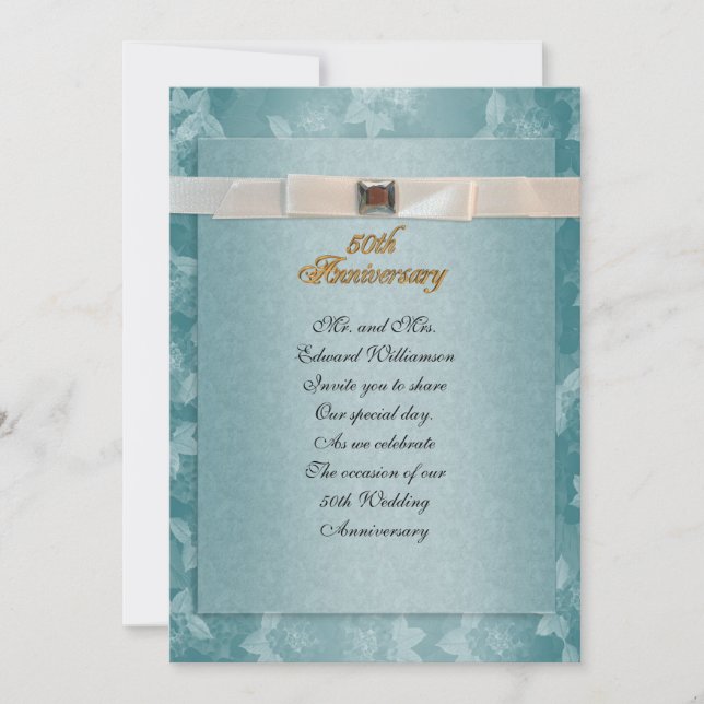 Convite de festa de aniversário de 50 anos formal  (Frente)