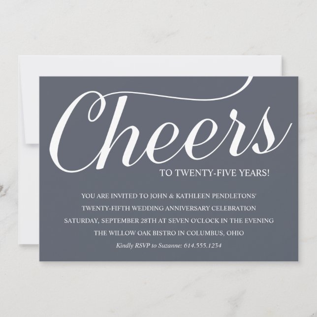 Convite de Festa de Aniversário de Casamento Chic  (Frente)