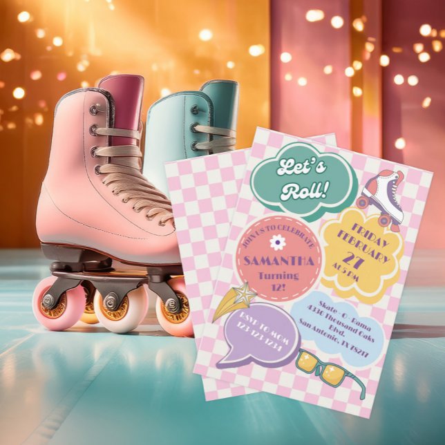 Convite de Festa de Aniversário de Patinação no Ge (Criador carregado)