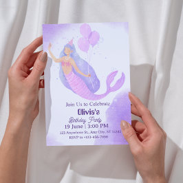 convite de festa de aniversário de sereia para men