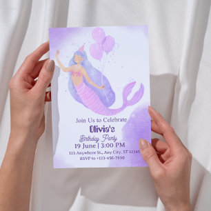 convite de festa de aniversário de sereia para men