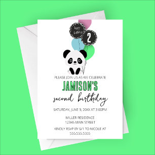 Convite de Festa de aniversário de Urso Panda Mini