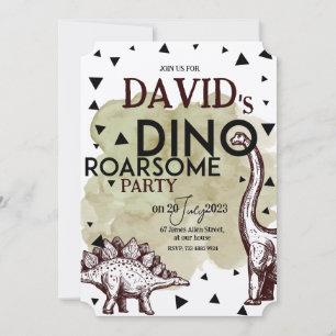 CONVITE DE Festa de aniversário DO DINO ROARSAUM