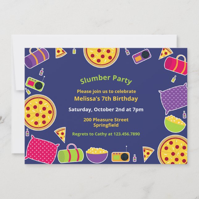 Convite de Festa de aniversário Inclinada (Frente)
