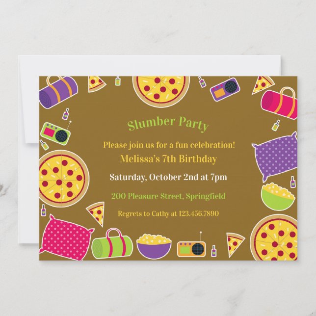 Convite de Festa de aniversário Inclinada (Frente)