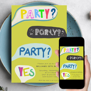 Convite de festa de aniversário manuscrito à mão C