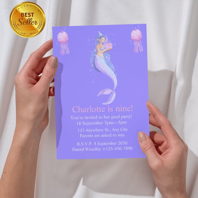 convite de festa de aniversário na piscina para me (Criador carregado)