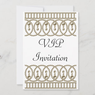 Convite de Festa de Aniversário Ouro Branco VIP