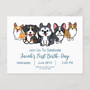 Convite de festa de aniversário para cachorrinho C