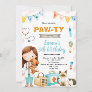 convite de festa de aniversário tema veterinário