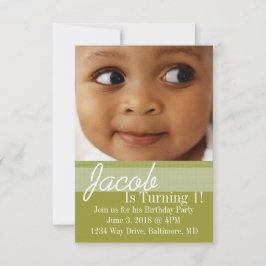 Convite de festa de aniversário | Verde Oleícola B