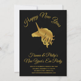Convite de Festa de Ano Novo do Unicórnio Mágico