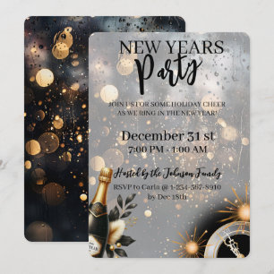 Convite de Festa de Ano Novo Festivo