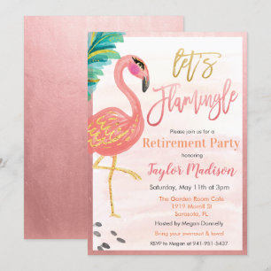 Convite de festa de aposentadoria de Flamingo em a