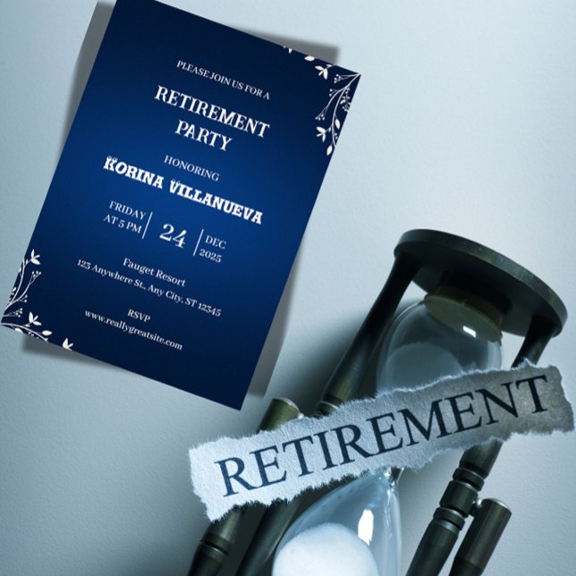 Convite de festa de aposentadoria elegante (Celebrate their next chapter! Elegant, editable retirement party invite. Personalize instantly.)
