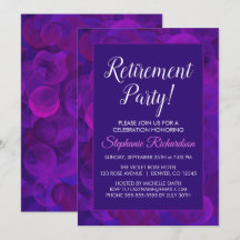 Convite de Festa de Aposentadoria Roxo Elegante