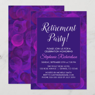 Convite de Festa de Aposentadoria Roxo Elegante