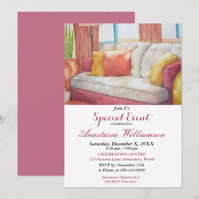 CONVITE DE FESTA DE AQUECIMENTO DOMÉSTICO (Frente/Verso)