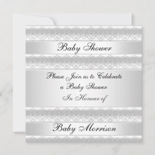 Convite de festa de Baby Shower doce branco