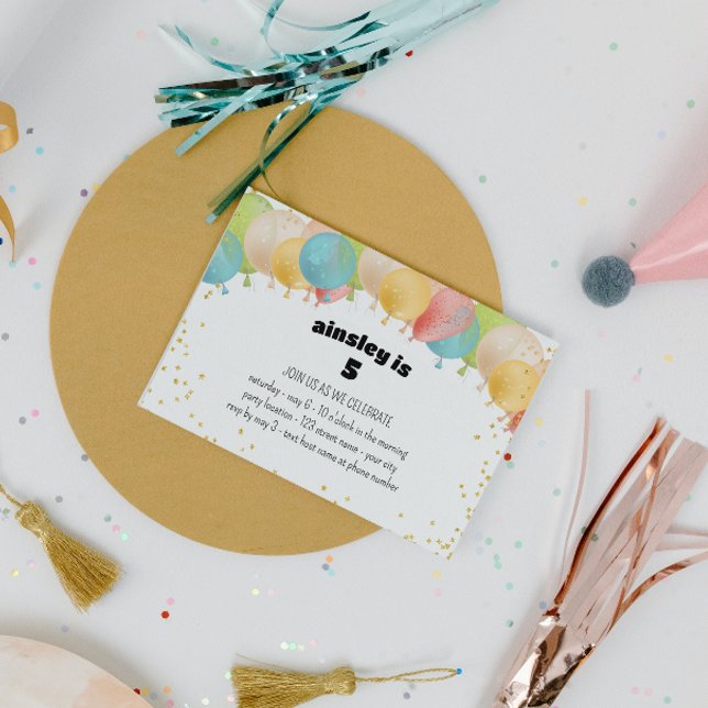 Convite de Festa de Balões Festivos (Criador carregado)