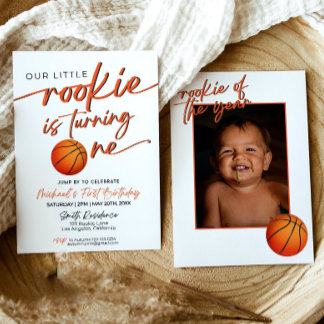 Convite de Festa de Basquete Primeiro Ano de Basqu