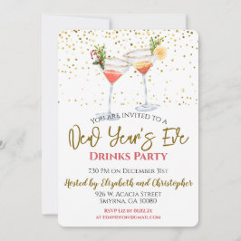 Convite de Festa de Bebidas de Ano Novo