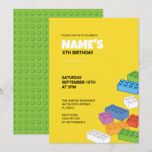 Convite de Festa de Blocos de Construção