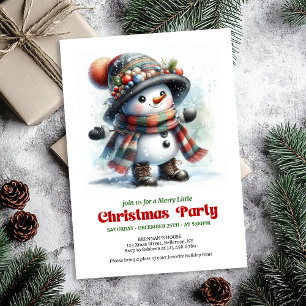 Convite de festa de boneco de neve de desenho anim