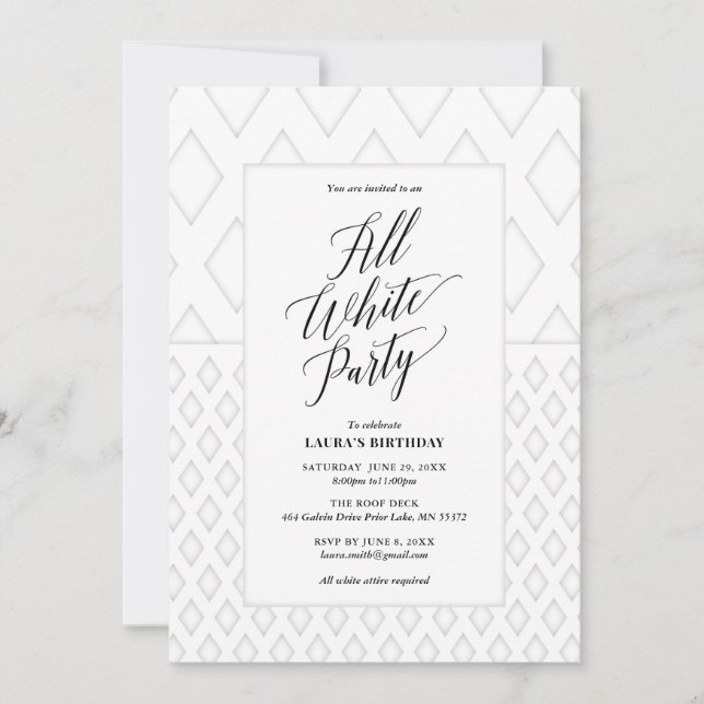 Convite de Festa de Branco (Frente)