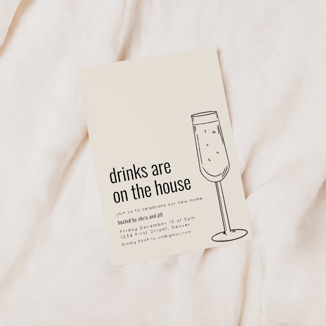 Convite de Festa de Casa Nova com Champanhe (Criador carregado)